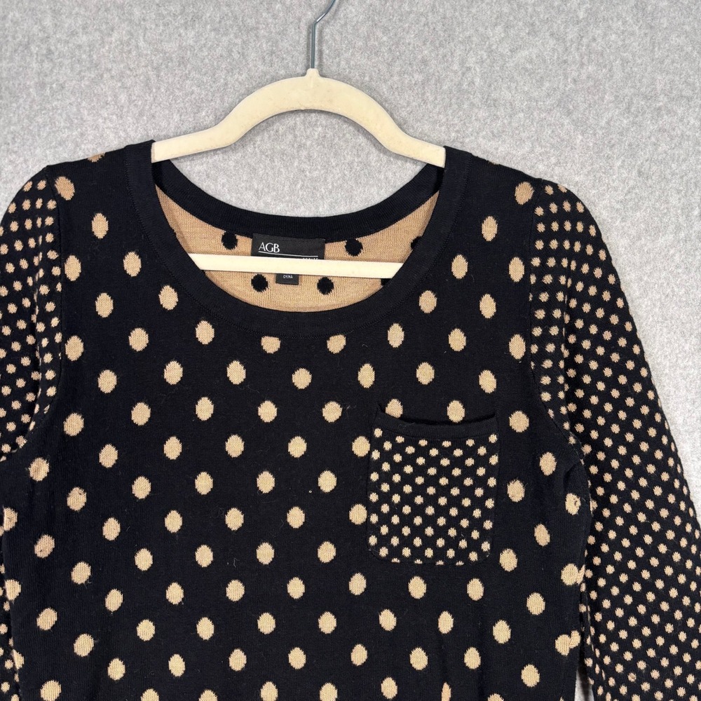 Black Tan Polka Dot Sweater Medium Neutral Maximalism Quirky Twee‎ Loud Luxury - Picture 2 of 10